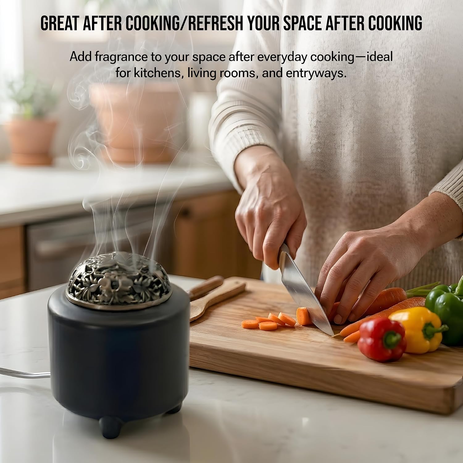Ceramic Electric Incense Burner - Bakhoor & Resin Warmer with Timer (110V)