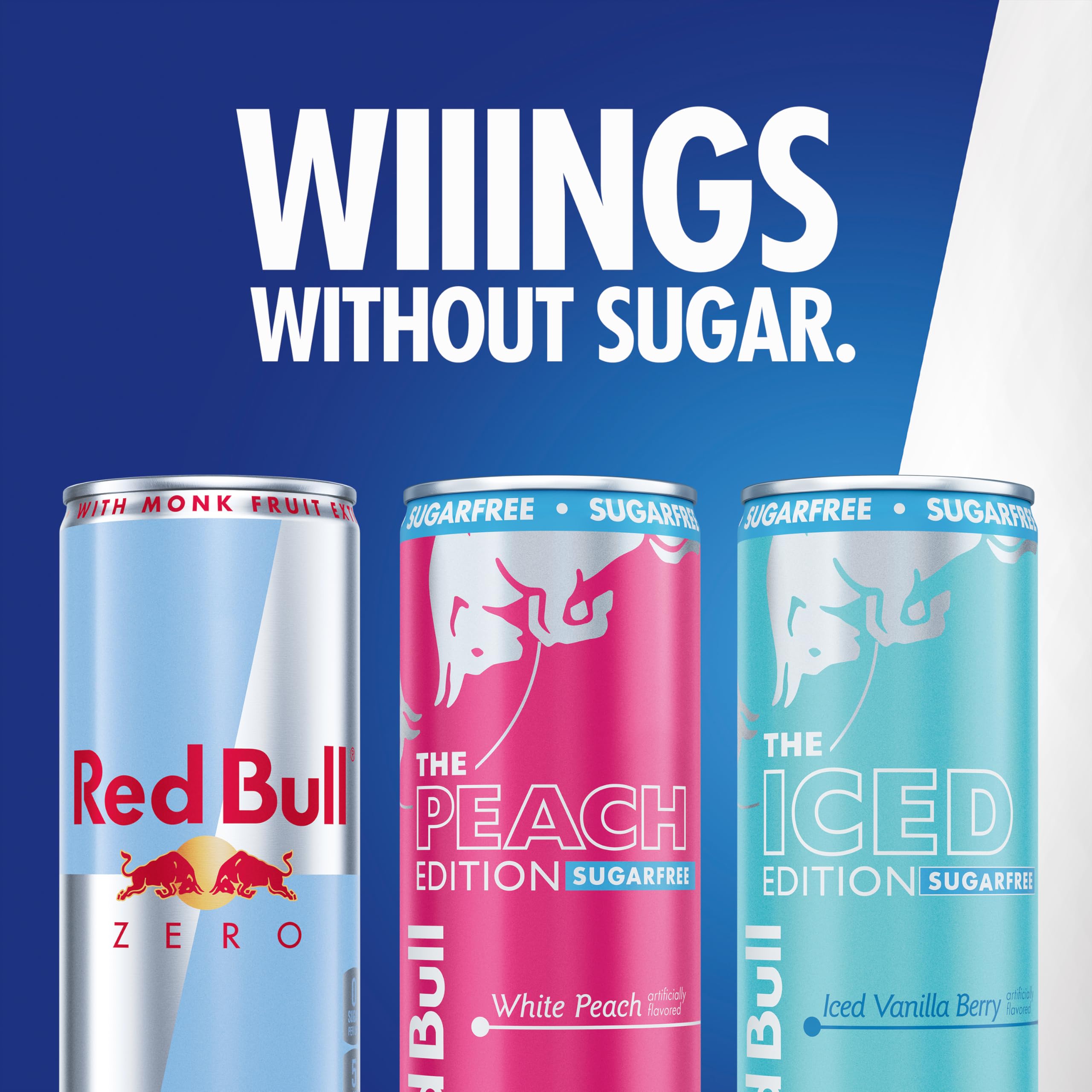 Red Bull Energy Drink SugarFree Variety Pack, Zero, Peach, Iced Vanilla Berry, with 80mg Caffeine, Taurine & B Vitamins, 8.4 fl. oz, Pack of 12 Can