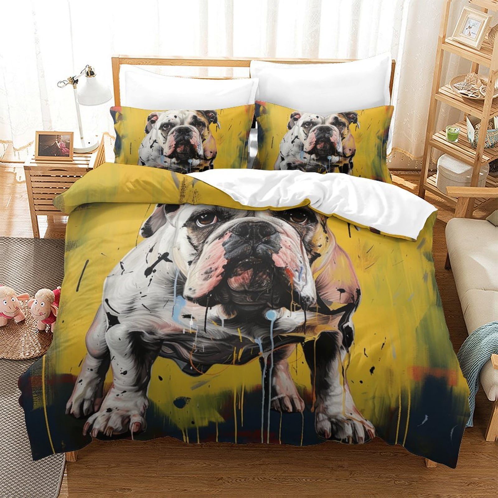 Housse de couette bouledogue français, cadeau idéal ado et enfant