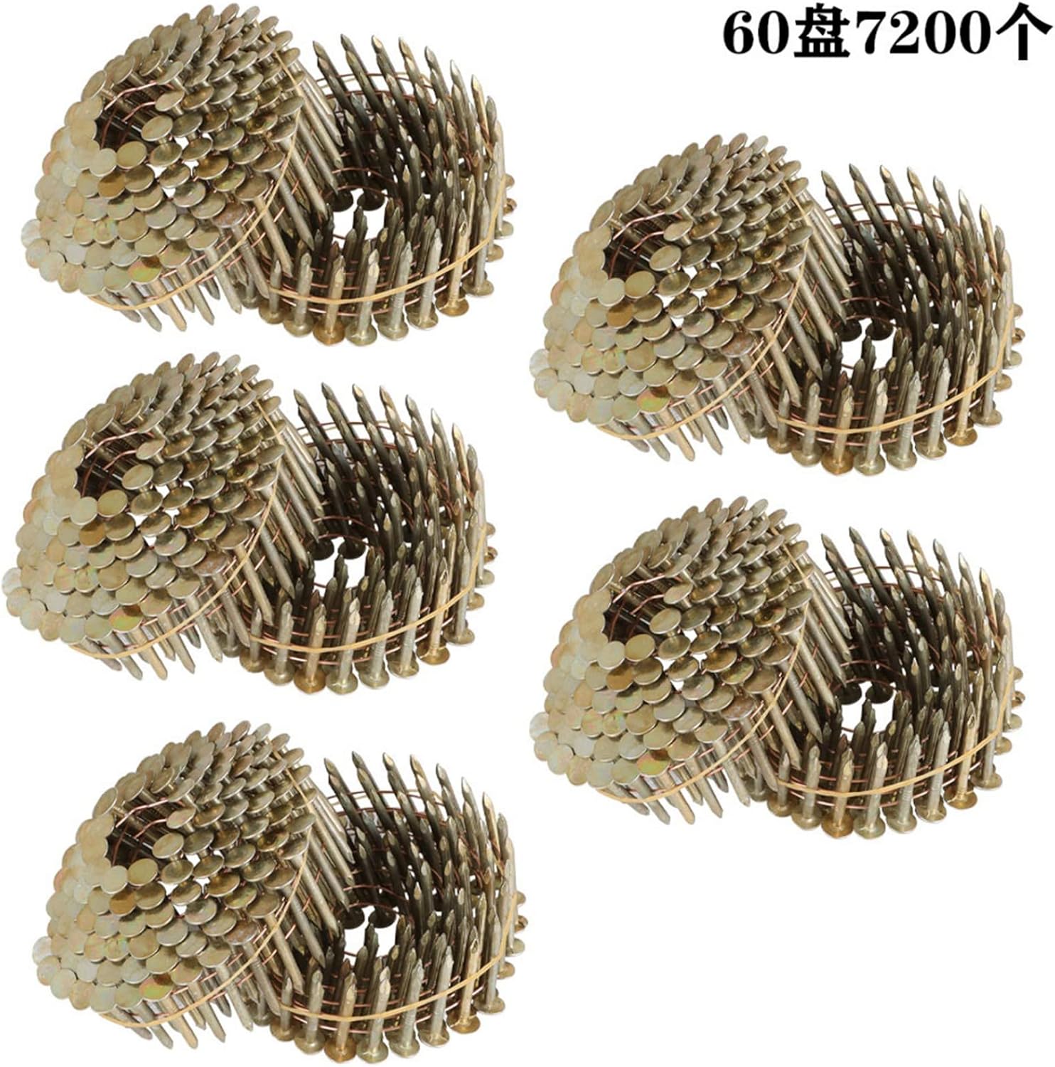 7200 Count 1-1/4-Inch x 120-Inch Coil Siding Nails, Ring Shank Hot-Dipped Galvanized Siding Nails, 15-Degree Collated Wire Coil Siding Nails