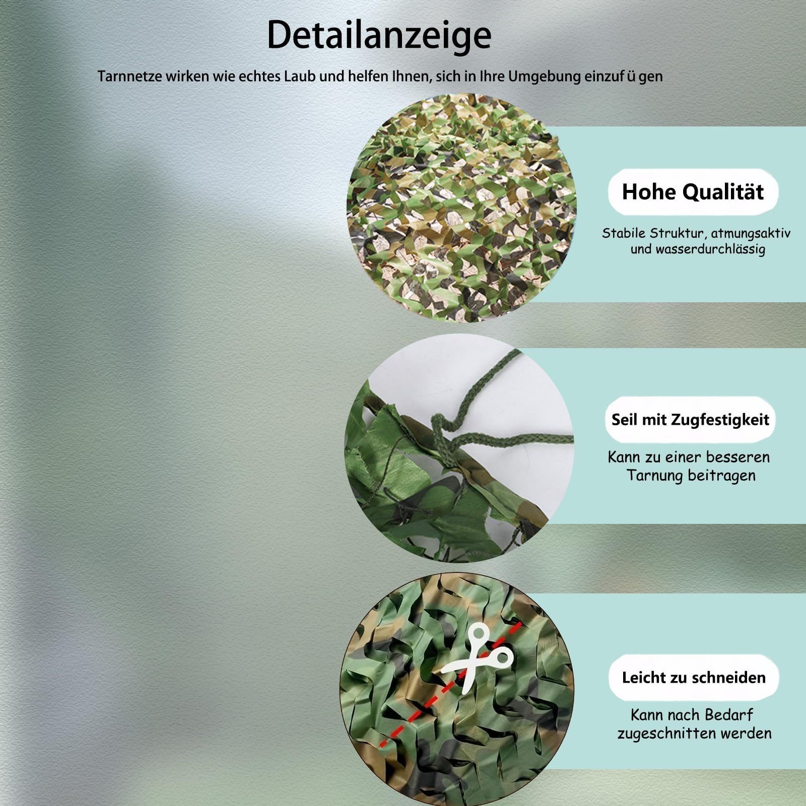 Tarnnetz Camouflage Netz Wald Jagd,Outdoor Wald Tarnnetz Netz für Jagd, Sonnenschutz, Militär, Outdoor Camping Garten, Autodeckung, Gartenzaun