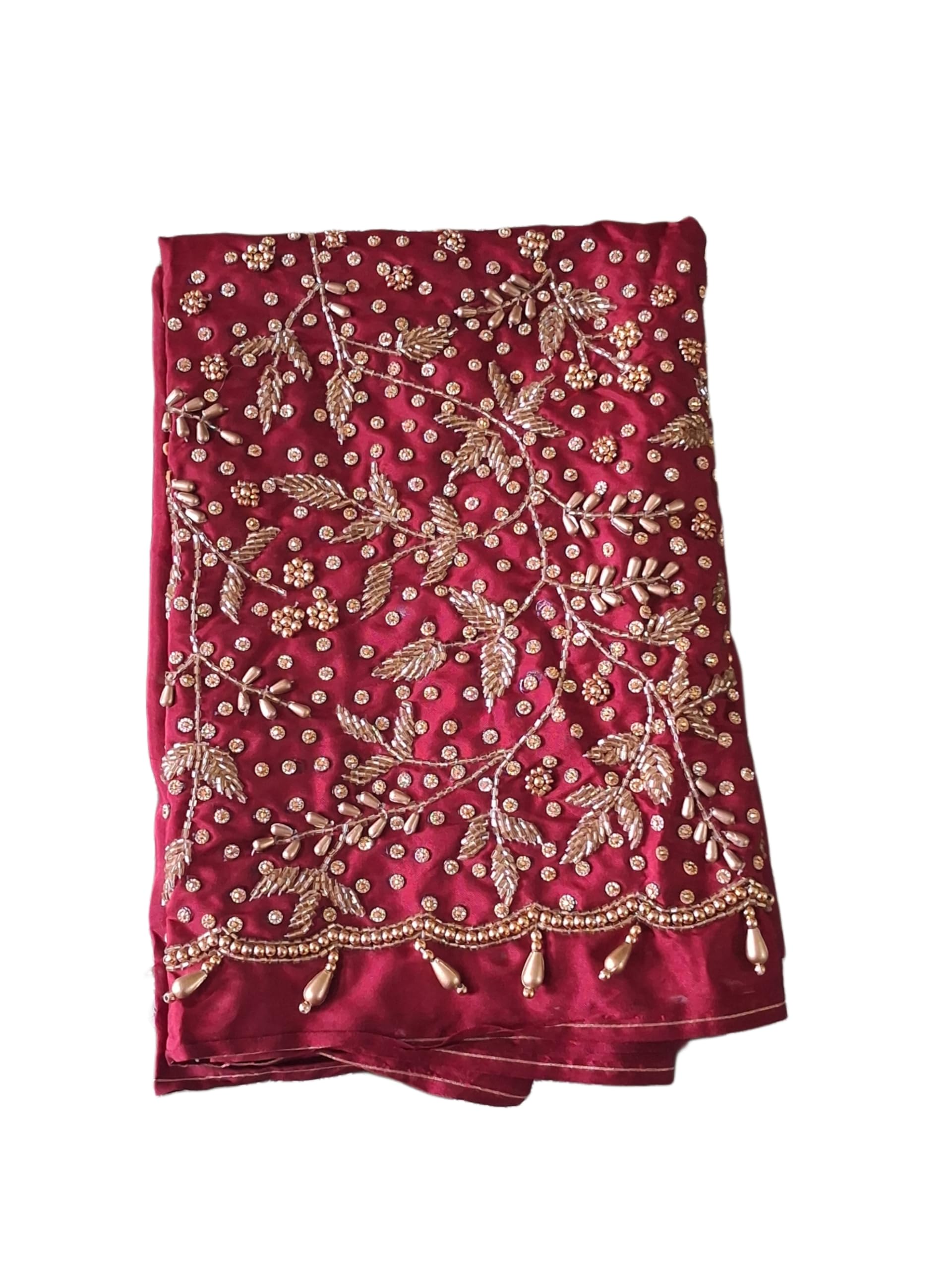 Maroon Heavy Aari Work Unstitched Blouse piece for Women-image-45