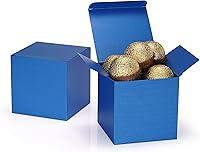 Vista 8 de Quotidian Blueberry - Cajas de regalo plegables de papel italiano perlado vintage con purpurina con tapas, 3 x 3 x 3 pulgadas