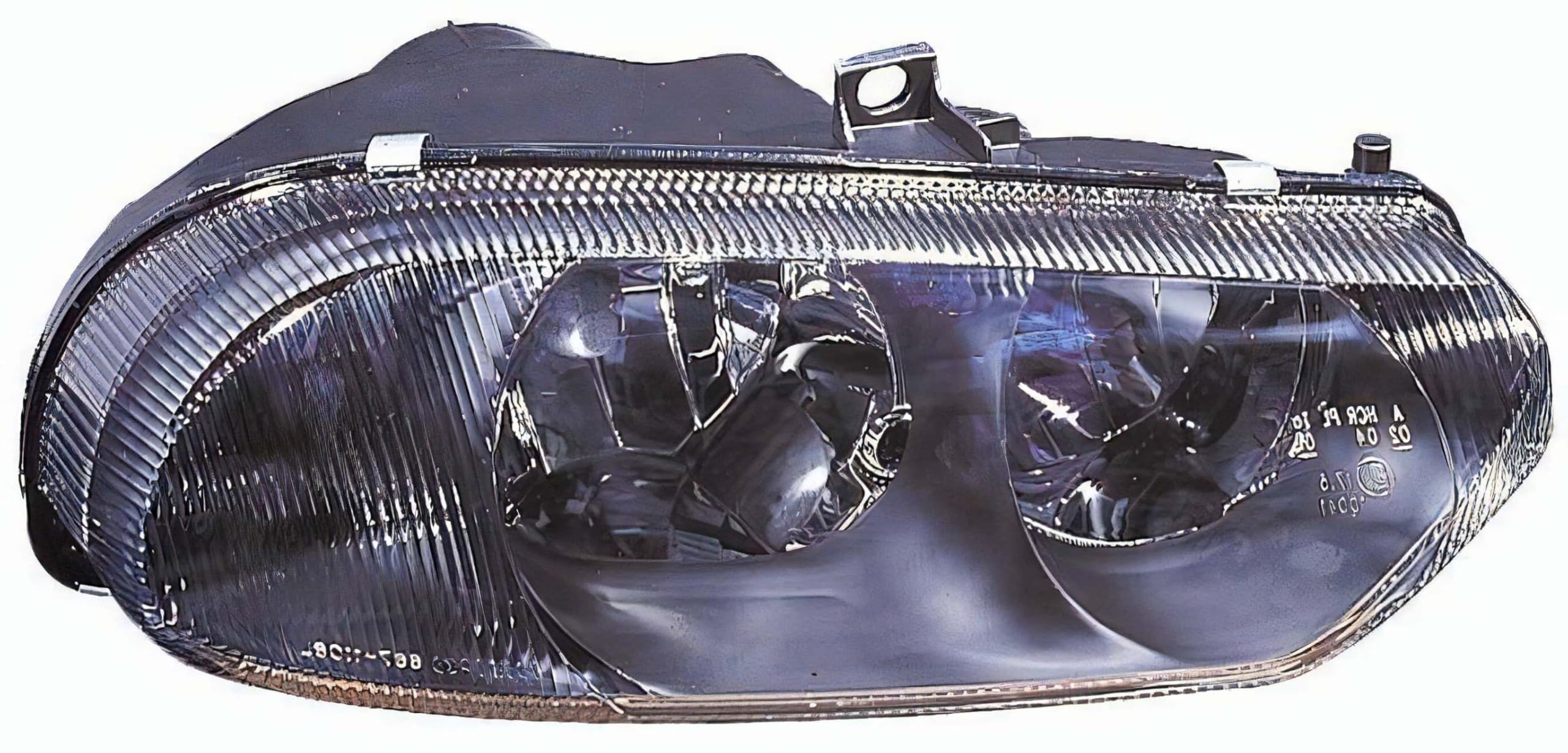 Fanale realizzato per Alfa Romeo 156 1997 Destro H7-H1 alogeno predisposto per regolazione elettrica Parabola nera 60620134