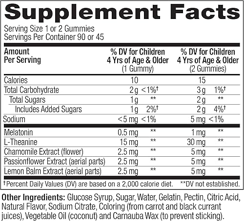 Vista 16 de OLLY Gomitas para dormir para niños, 0.5 mg de melatonina, L teanina, manzanilla y bálsamo de limón, frambuesa, 70