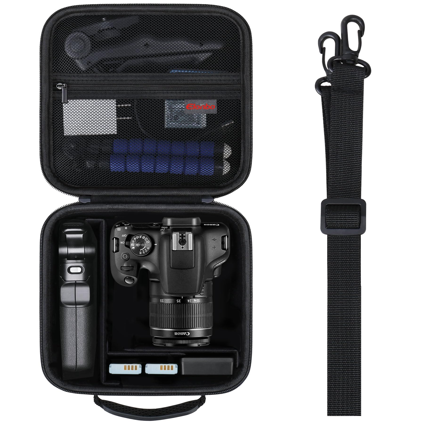 Elonbo Carrying Case for Canon EOS Rebel T7 DSLR Camera/ T6/ T5/ R50/ R100/ R5/ R5 Mark II/ R6 Mark II/ R7/ R8/ 90D/ T8i/5D Mark IV DSLR Camera, DSLR