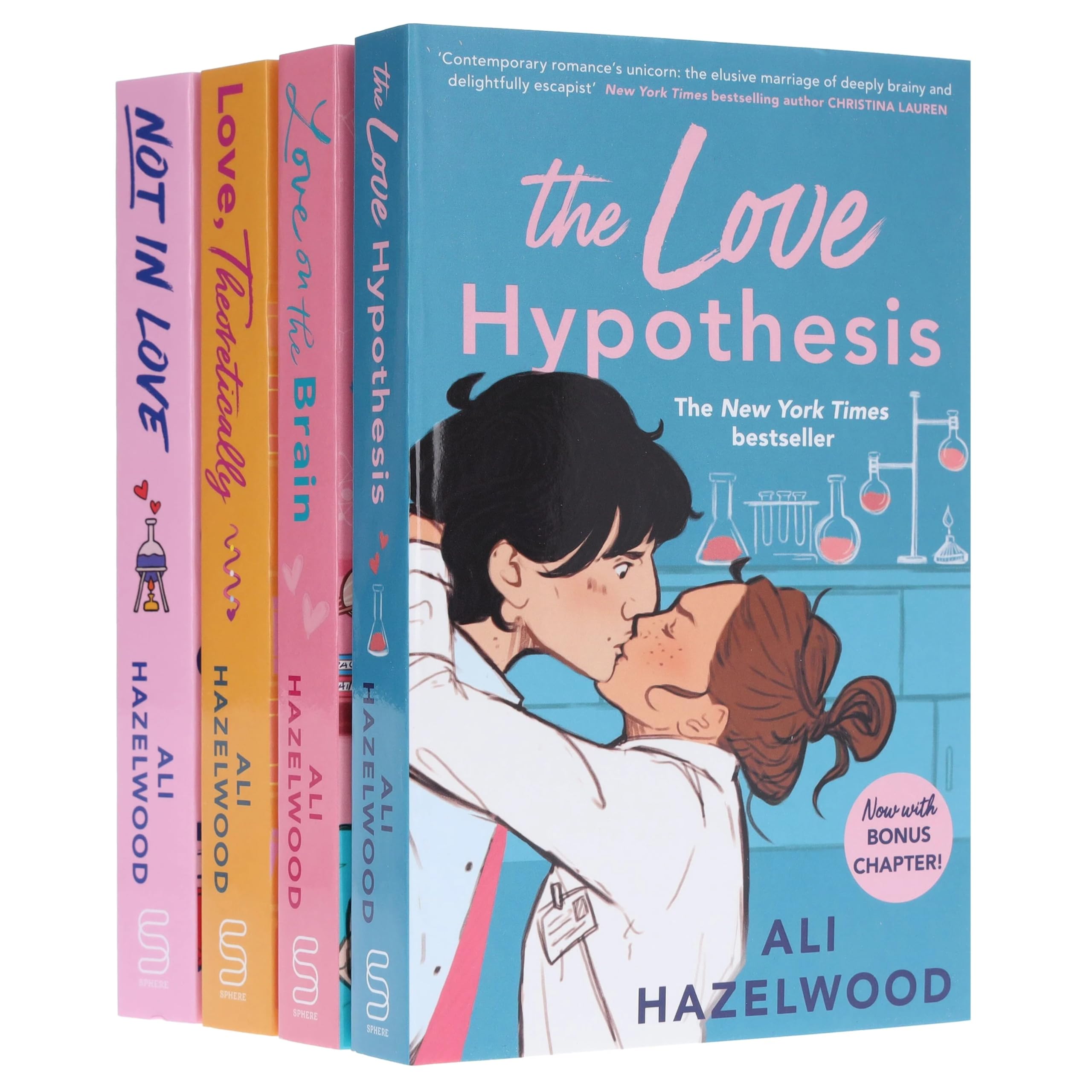 Ali Hazelwood 4 Book Collection set: The Love Hypothesis, Love on the Brain, Love Theoretically & Not In Love