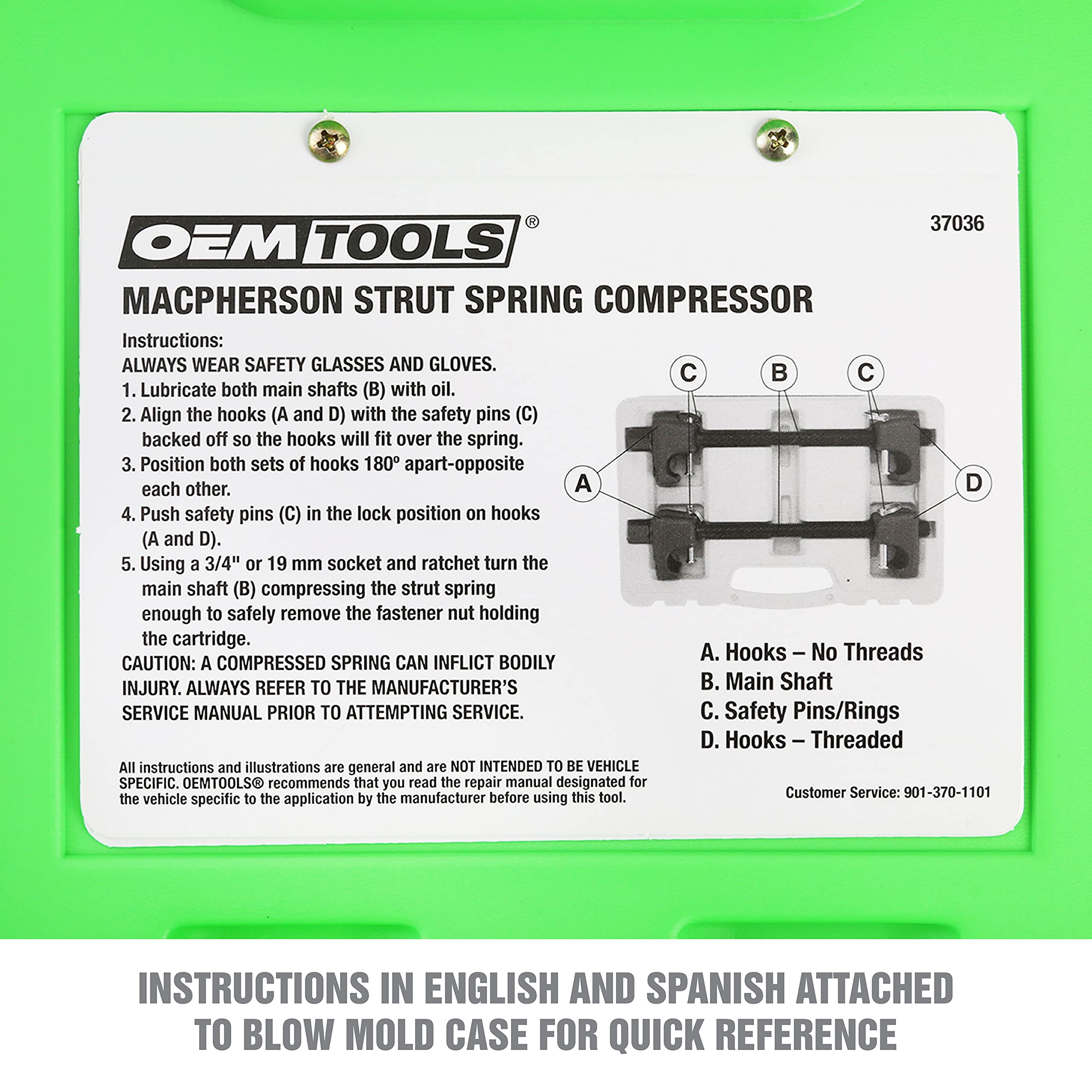 OEMTOOLS Compresor de muelles Unisex para Adultos, Multicolor, Talla única