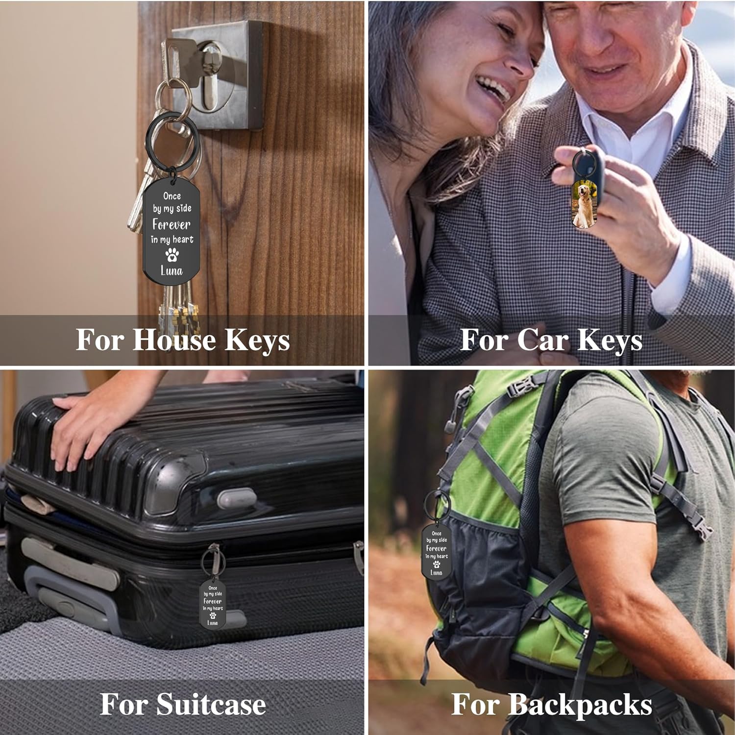 Custom Pet Photo Keychain - Personalized Memorial Keychain with Photo Name for Pet Loss Remembrance Dog Memory Sympathy Gifts - Image 6