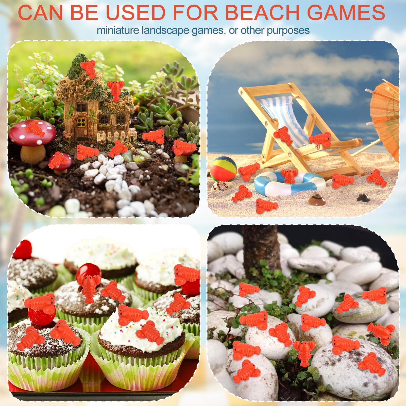 Goktvai 50pcs Mini Resin Lobster Toys - Image 4