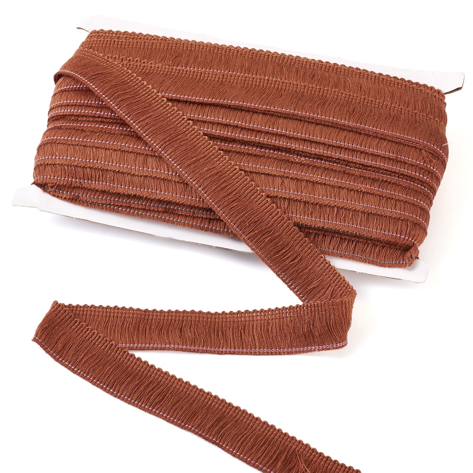 Craftdady 27 Yards Fringe Tassel Trim 25mm Polyerter Fibre Fringe Trim Tassel Ribbon for Sewing Quilting DIY Craft Home Decoration