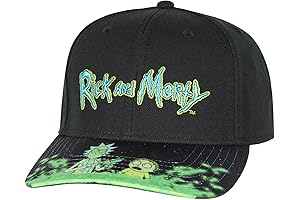 Bioworld Rick and Morty Portal Time Pre-Curved Bill Adjustable Snapback Hat Cap