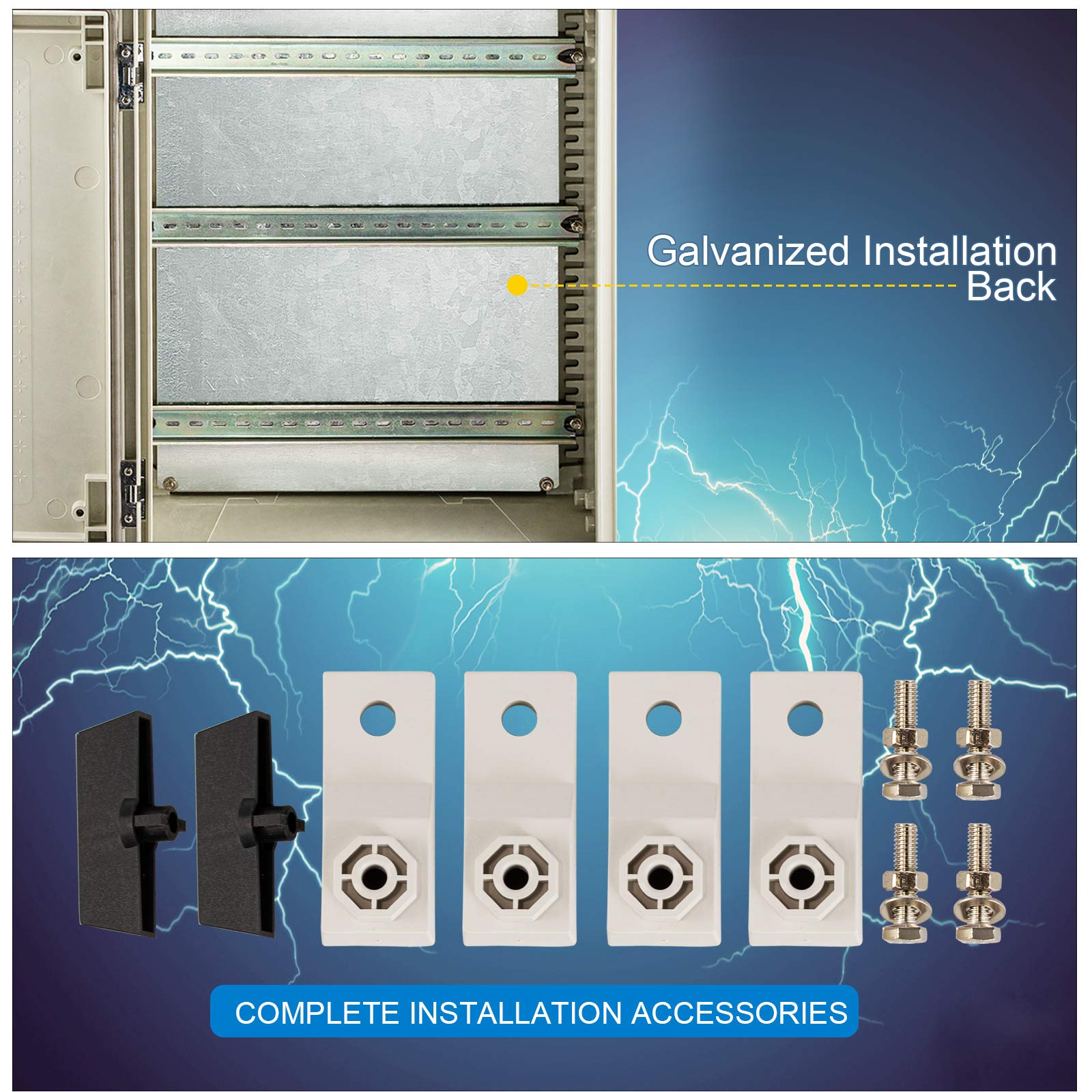 VEVOR NEMA Enclosure, 20 x 16 x 8 inches, NEMA 4X Fiberglass Steel