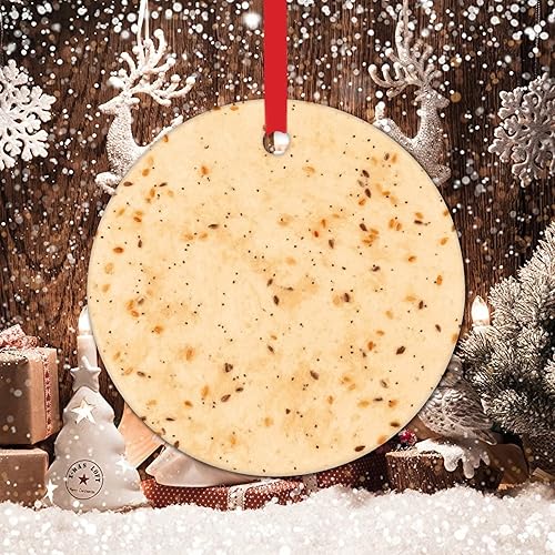 Miniatura 6 de Mexican Tortilla Christmas Ornament Kitchen Decor Food Tortillas Burrito Xmas Hanging Christmas Party Supplies Western Christmas Ceramic Ornament
