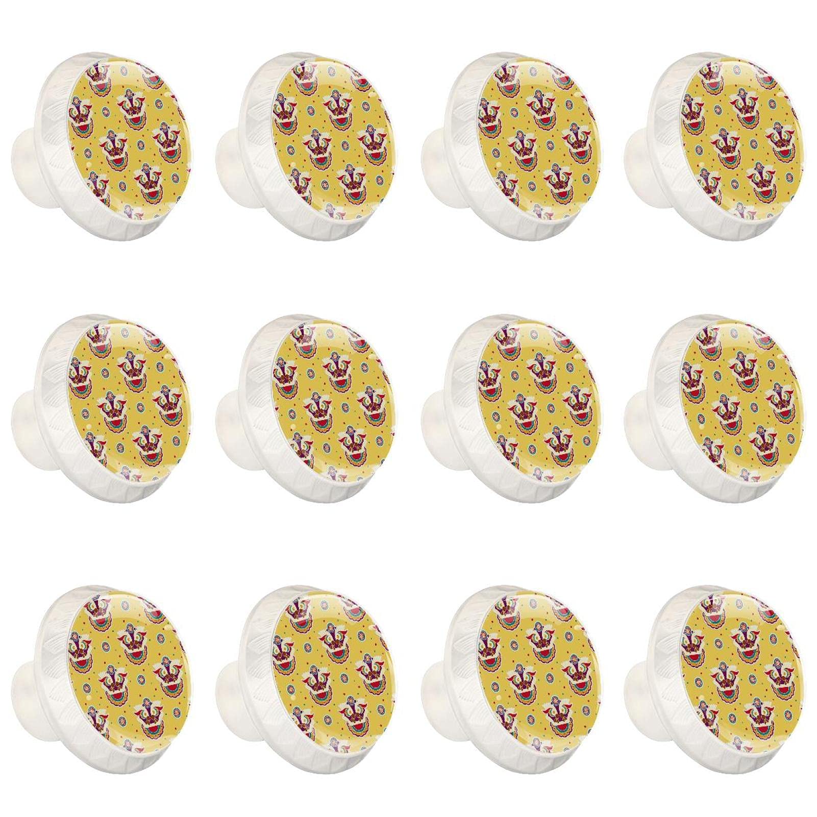 Boutons de cuisine lion chinois : lot de 12 poignées de placard rondes pour commode