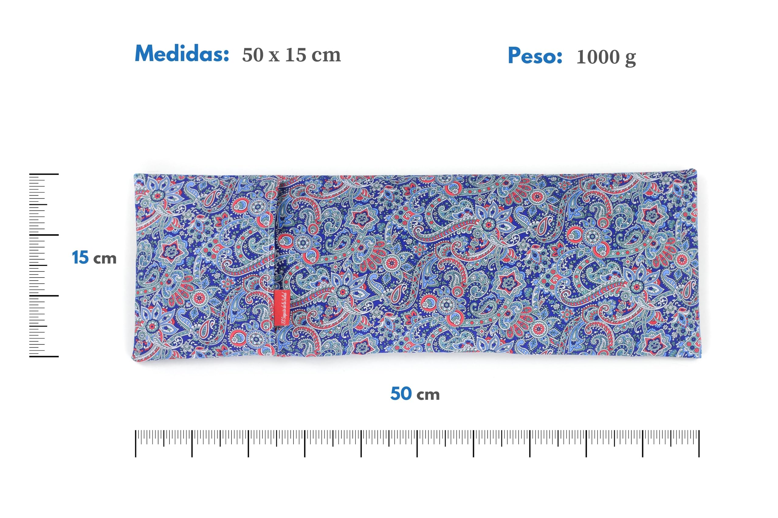 Saco Térmico de Semillas para microondas Aroma Lavanda, Azahar o Romero para aplicar Calor seco Natural 100% Algodón Cachemir (Romero, M (50 x 15 x 2 CM con Funda))