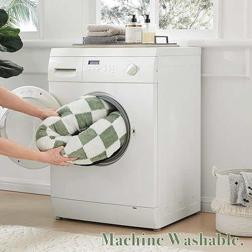 Miniatura 5 de Cama a cuadros para perros y gatos, bonita cama de estilo retro verde salvia, estética, redonda, cálida, para perros y gatos pequeños, camas