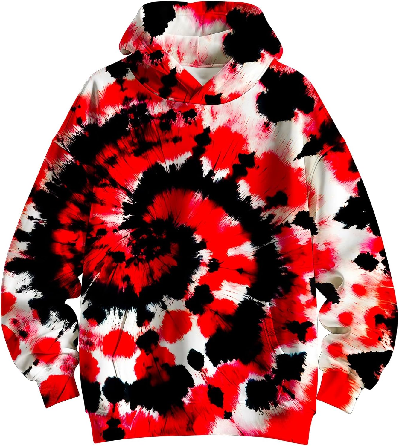 Kids Tie Dye Hoodie Sweatshirt Hooded Kangaroo Pocket Pullover Hoodies for Boys Girls