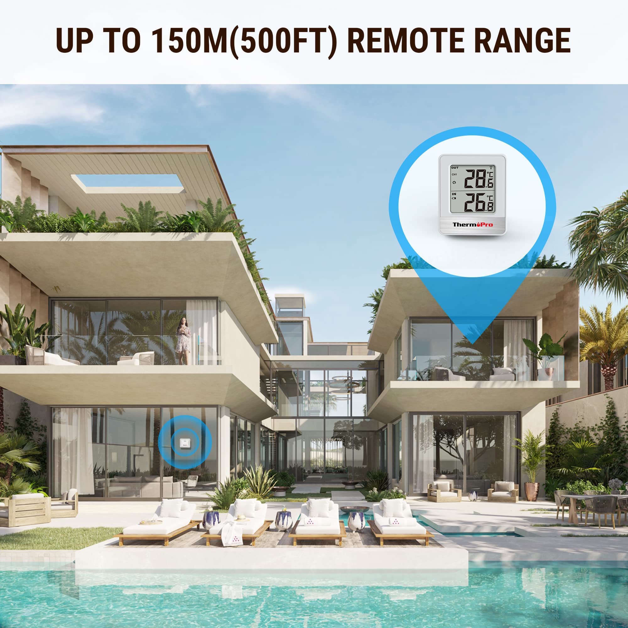 Termometro TP200C Ambiente Interno Esterno Wireless Termometro Casa Con Sensore - Foto 52 di 52