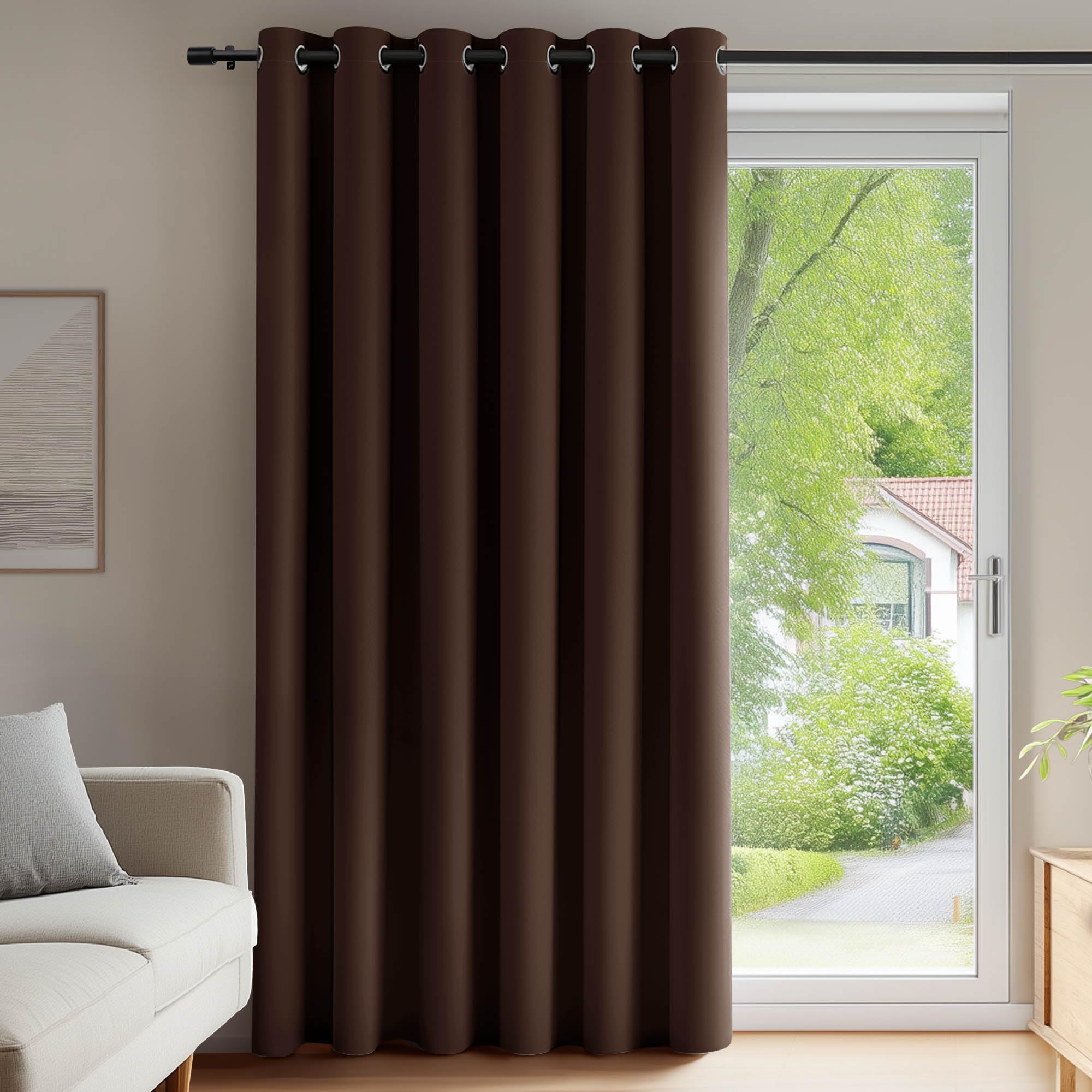 Deconovo Tende per Interni Oscuranti Camera da Letto 290 CM Altezza, Tenda Oscurante Termica Isolante per Interni Tende Moderne per Soggiorno 1 Pannello, 200x290 CM, Cioccolato