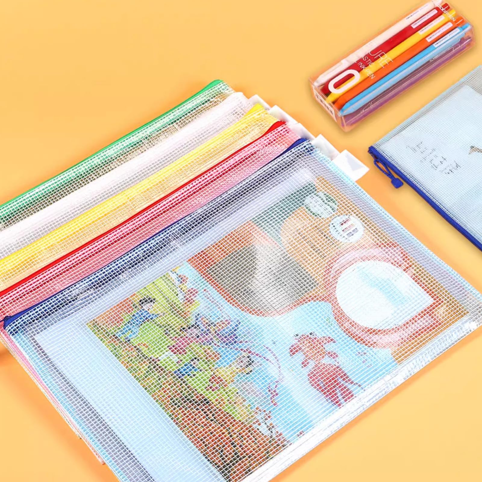 16 Piezas Maletines con Cremallera 33 X 23 cm Maletín Archivador de Archivos Impermeable PVC Bolsa para Documentos para Escuela Oficina Viajes Bolsas Transparente para Documentos