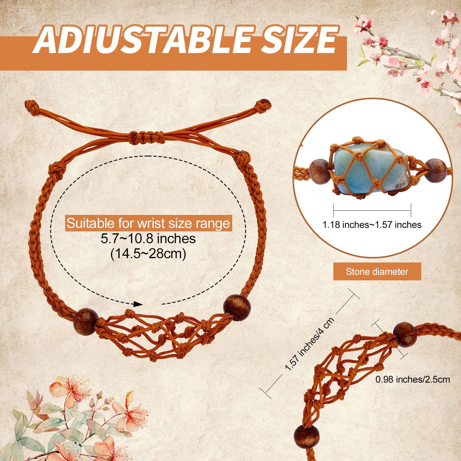 WEWAYSMILE 12-Piece Empty Stone Bracelet Holder, Adjustable Cord Holder for DIY Jewelry Making (3 Colors) - Image 2