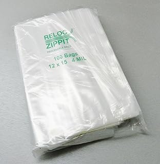 Reloc Zippit Bags 12x15 Clear 4 Mil Reclosable Bag 12