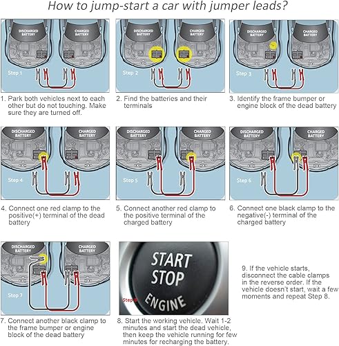 Miniatura 6 de Voilamart Cables de puente de alta resistencia para automóviles, calibre 1, 20 pies, 3000 amperios con bolsa de transporte, cable de puente de