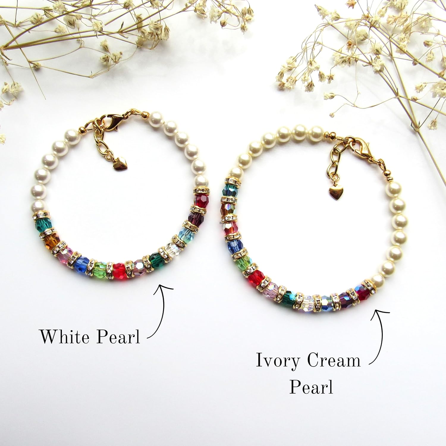 Meaningful Gifts for Mom Grandma, Custom Mothers Bracelet with 1-18 Birthstones, Personalized Family Jewelry Gold, Birthday Mothers Day Gift for Wife, Choose Your Own Stones and Size
