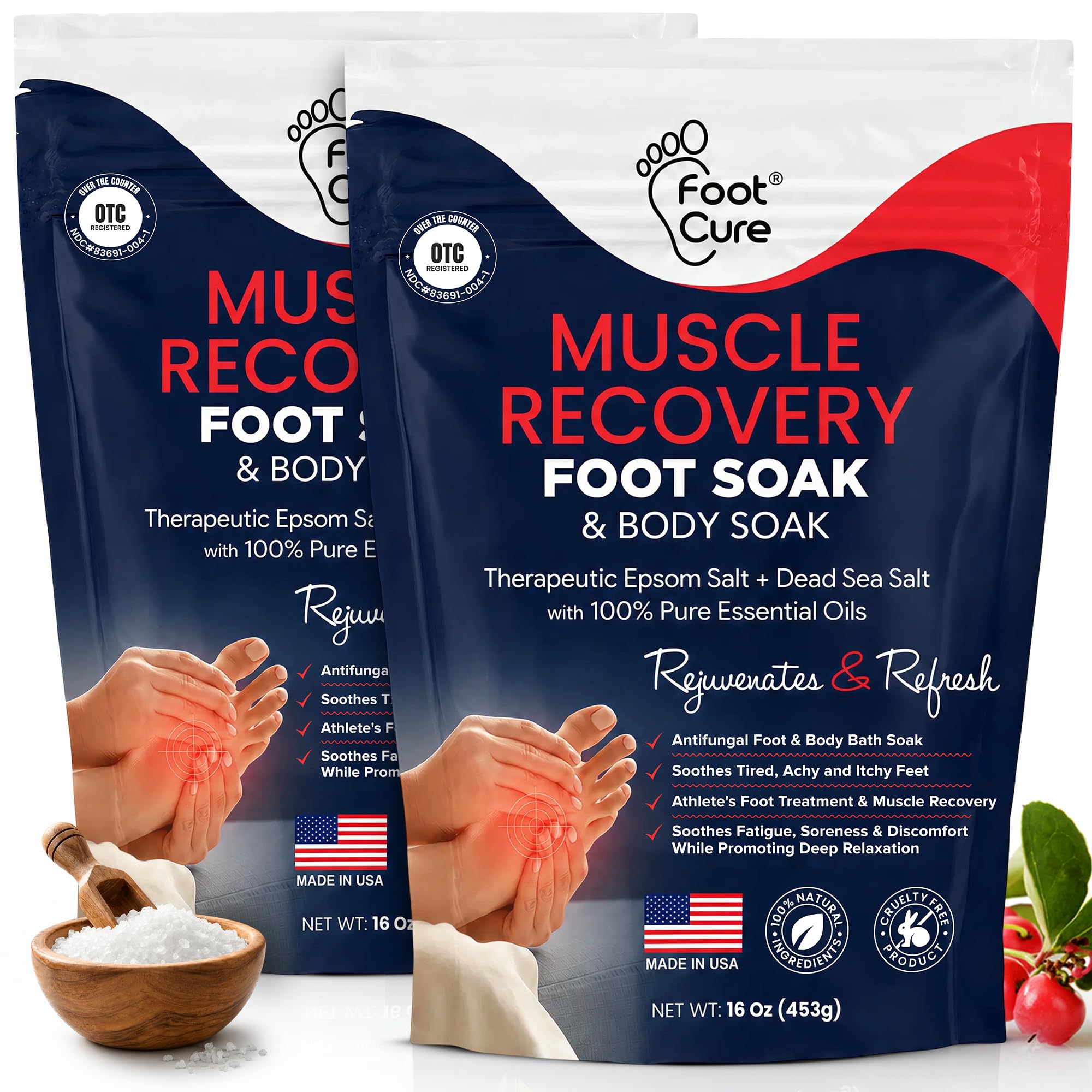 Muscle Recovery Foot Soak with Epsom Salt, Post Workout, Deep Relaxation