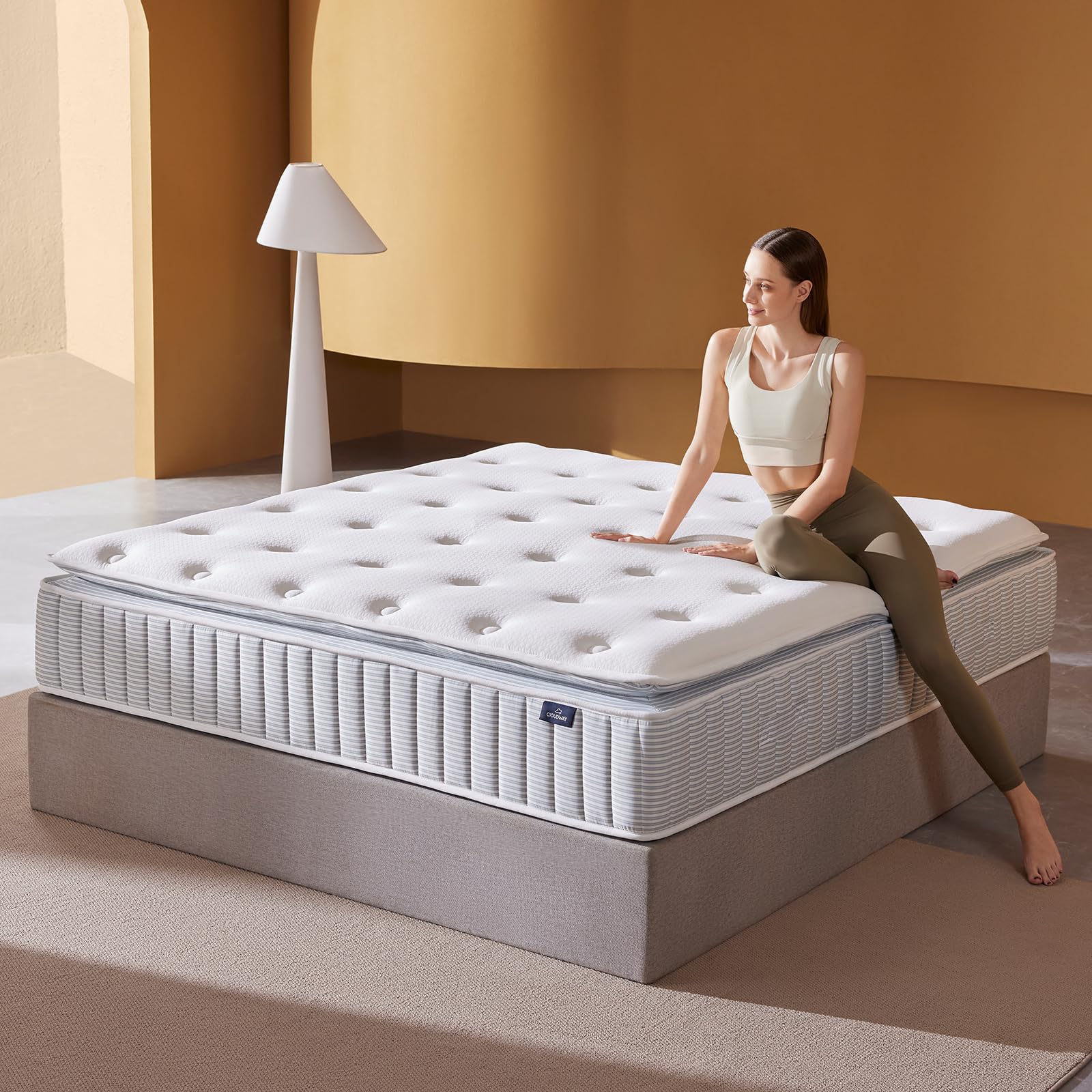 Queen Mattress 14 Inch Real Hybrid Mattress with Dual-Cooling, 2” Ventilated PCM Memory Foam, Reinforced Edge Support, Zoned Coils for Pressure Relief and No Motion Transfer