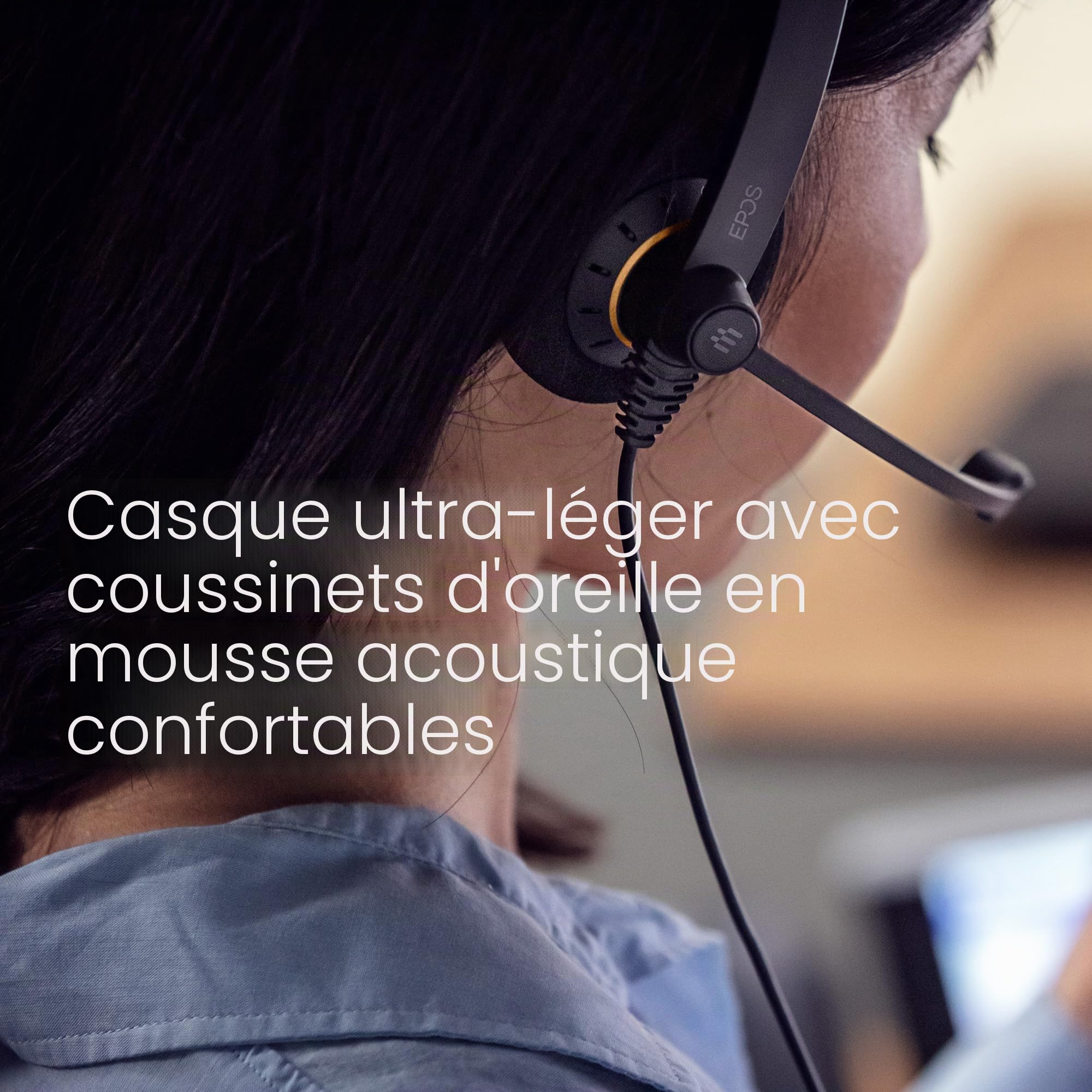 Impact SC 60 USB ML - Casque Filaire Professionnel pour Communications Unifiées, Micro Antibruit, EPOS Voice™, Connexion USB, Confortable, Idéal pour l'Usage en Bureau