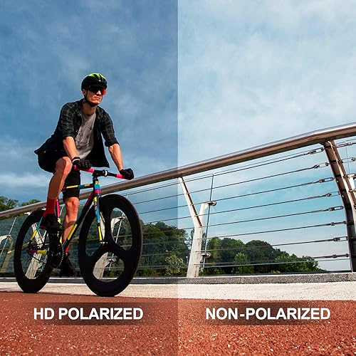 Miniatura 6 de DEAFRAIN Lentes de sol polarizados deportivos para hombres y mujeres, pesca, correr, golf, irrompible, marco TR90, protección UV400