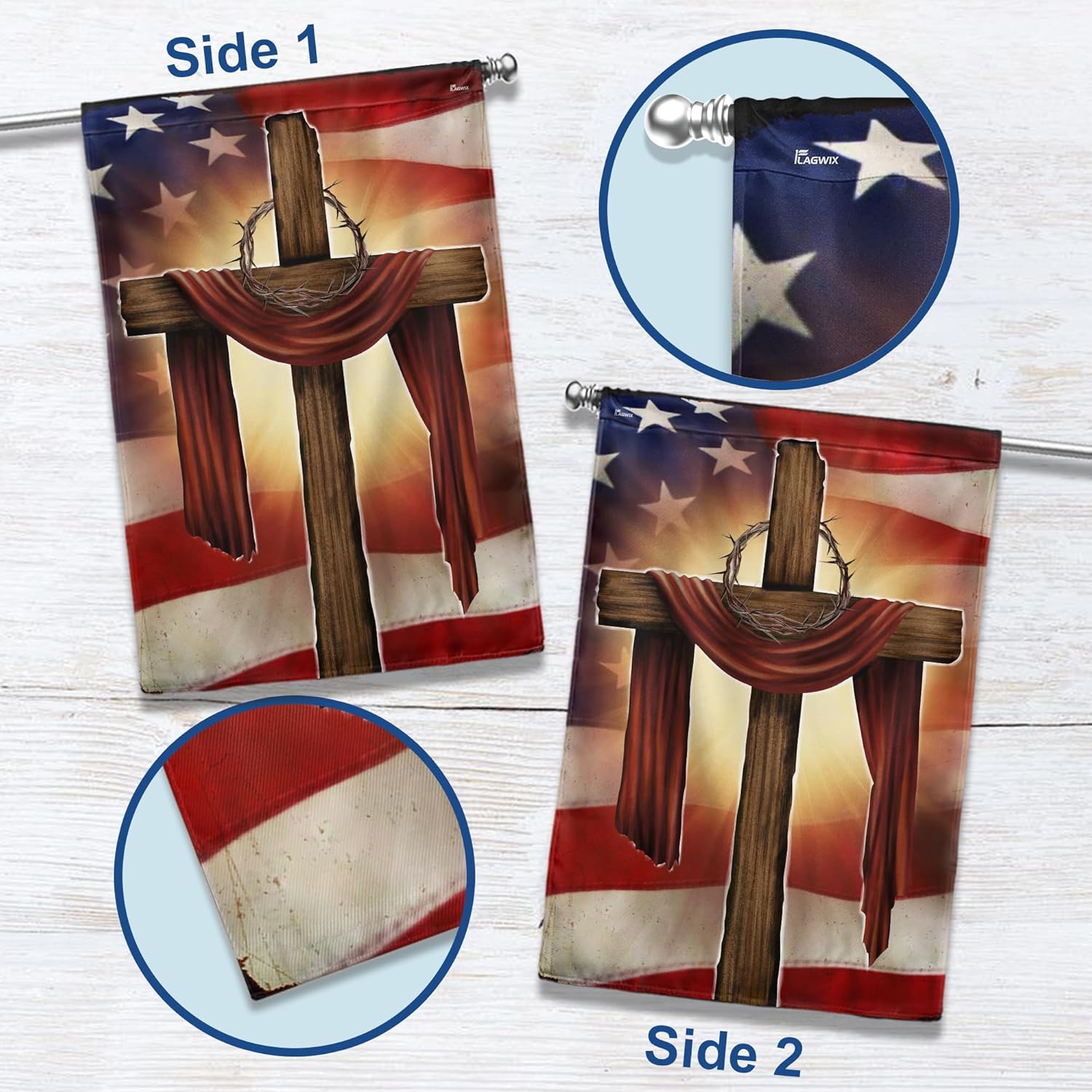 Christian Cross Flag, American Christian Decorations Flags - House Flag 30x40, Decorations For Home, Outside - Christian Double Sided, Heavy Duty Canvas Flag Indoor Outdoor