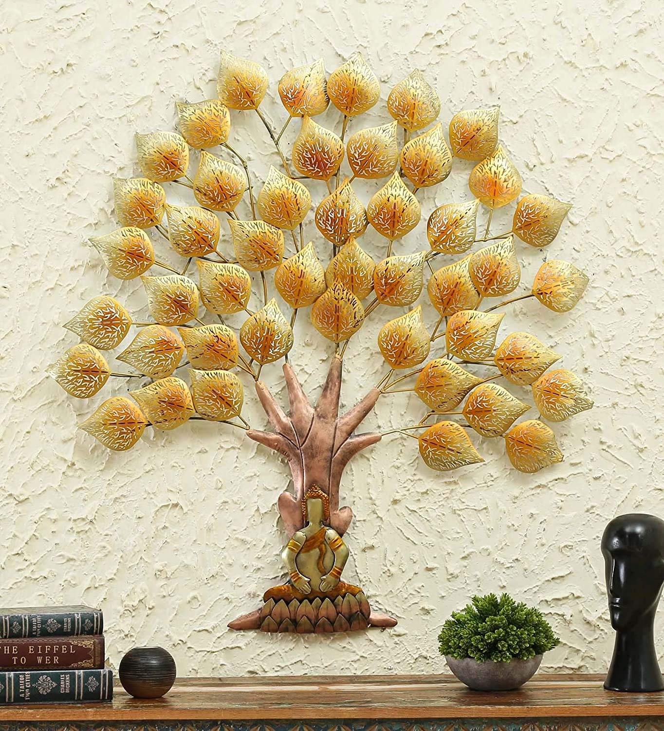 DECORE BASKET CHIKO Buddha Tree Metal Wall Art | Decoratvie Item for Living Room,Dining Room,Bedroom,Home,Office,caf? and for Gift Purpose, Color(multicolorCOLOR)