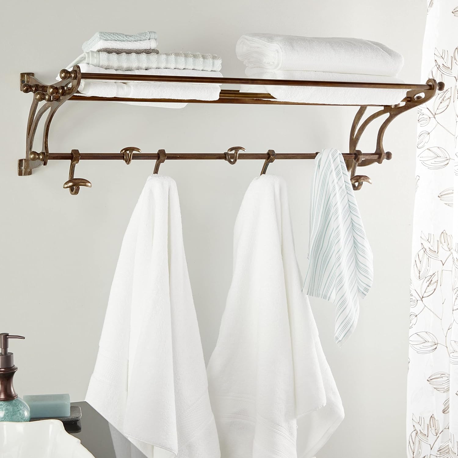 Deco 79 Wall Shelf, 43" L x 18" W x 11" H, Brown