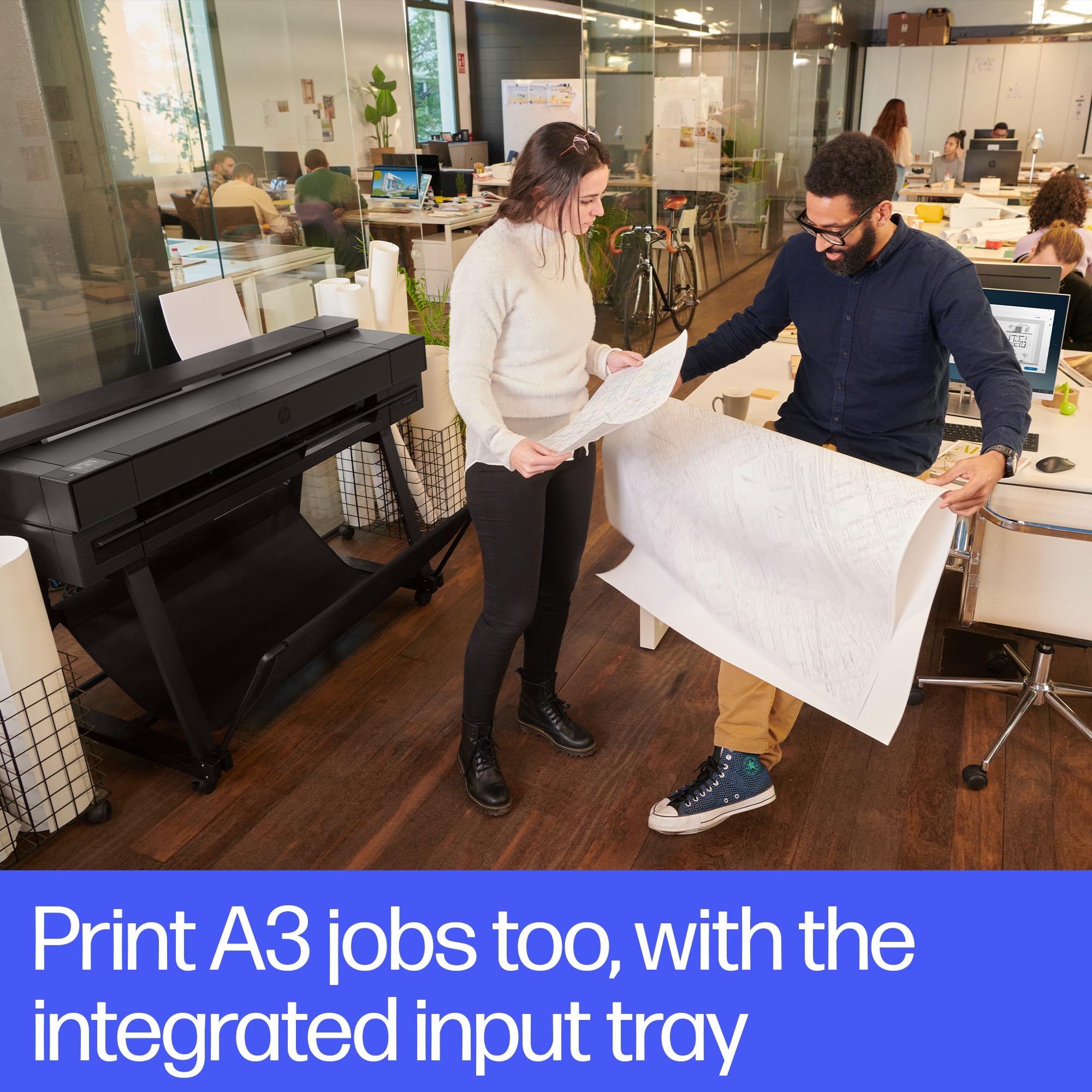 HP DesignJet T850 Stampante per Grandi Formati da 91 cm 2Y9H0A, Formati supportati da A4 ad A0, velocità 90 Pagine A0 all’Ora, Gigabit Ethernet, USB, Wi-Fi, Garanzia 2 Anni, Edizione 2025, Nero
