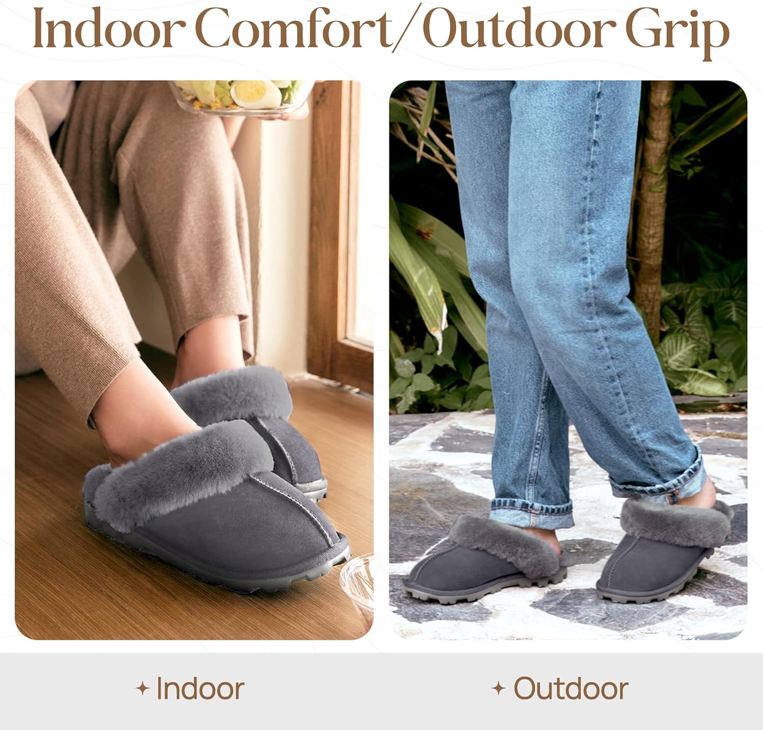 WaySoft Women's Genuine Australian Sheepskin Slippers, 18mm Wool Pile, Memory Foam, Durable Anti-Slip EVA Sole - Image 7