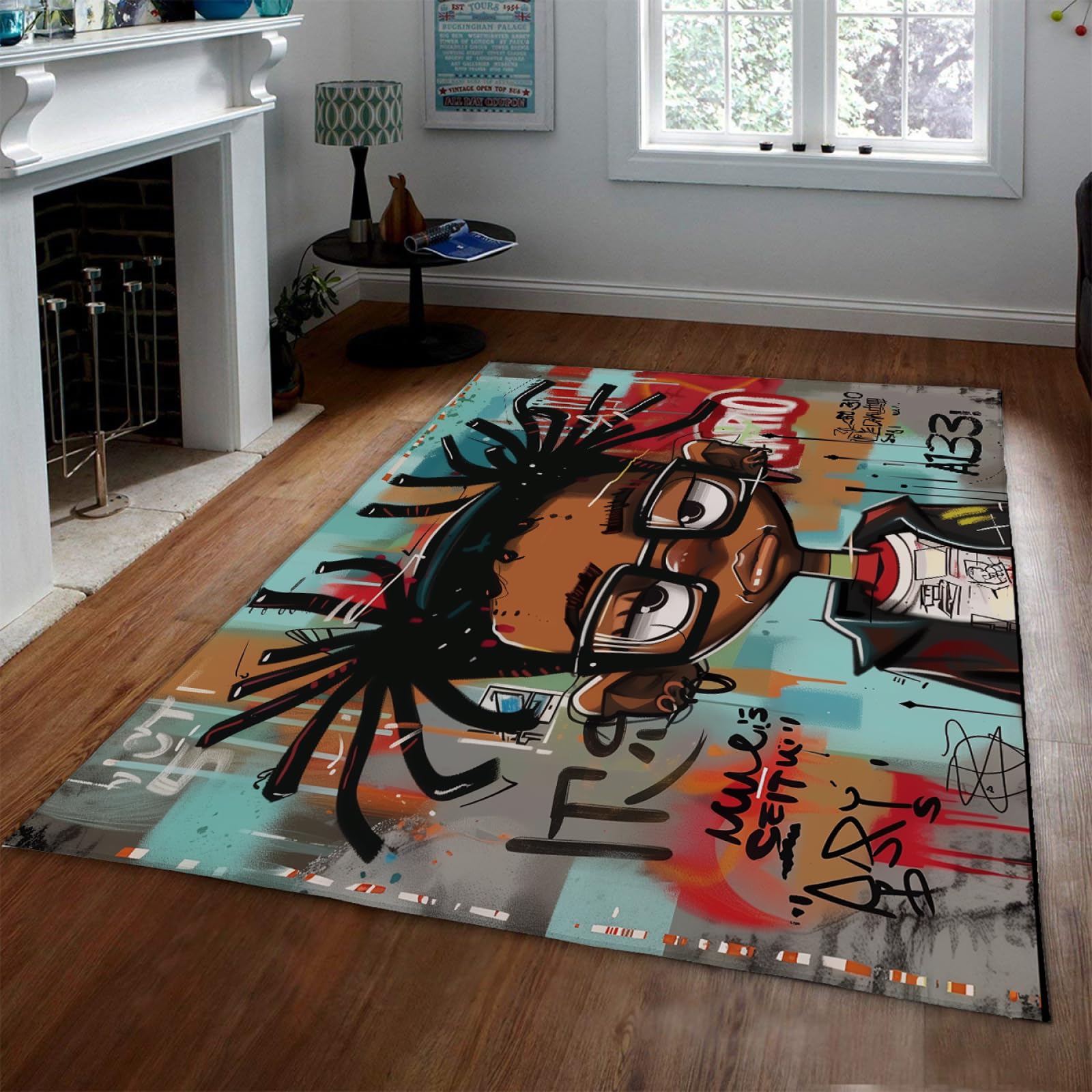 Tapis de salon enfant style doodles pour une chambre ou bureau cool