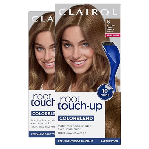 Vista 55 de Clairol tinte permanente para el cabello, Retoque para las raíces, color 6A ceniza claro marrón, paquete de 2
