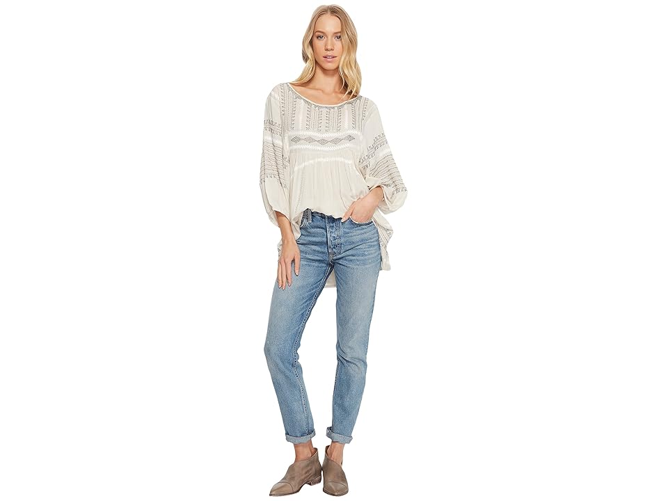 

Free People Wild One Embroidered Top (Ivory) Women's Blouse