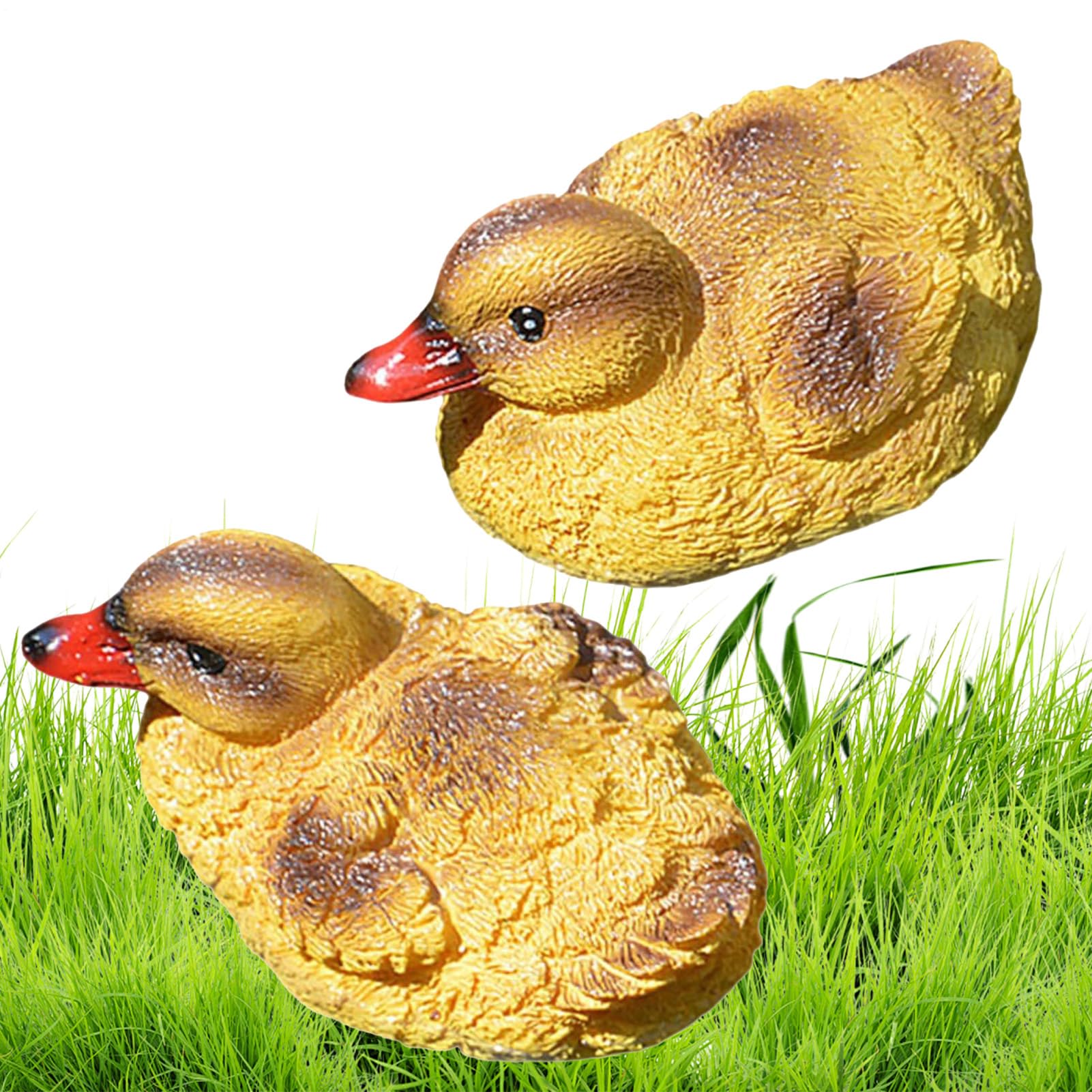 Figurines de canard en résine pour animer un bassin vide et triste