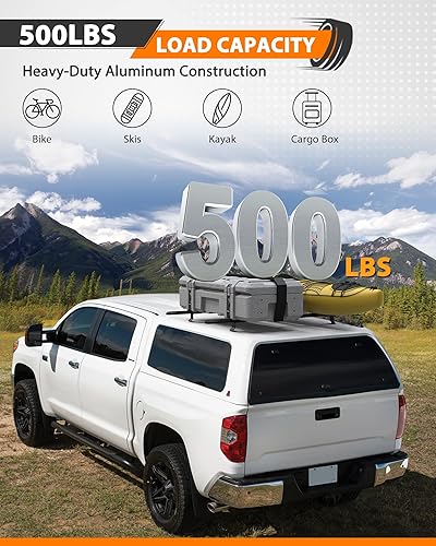 Miniatura 3 de Tapa de camión de 55 pulgadas y escalera de techo ajustable para kayak canoa tubería de madera (carga máxima de 500 libras)