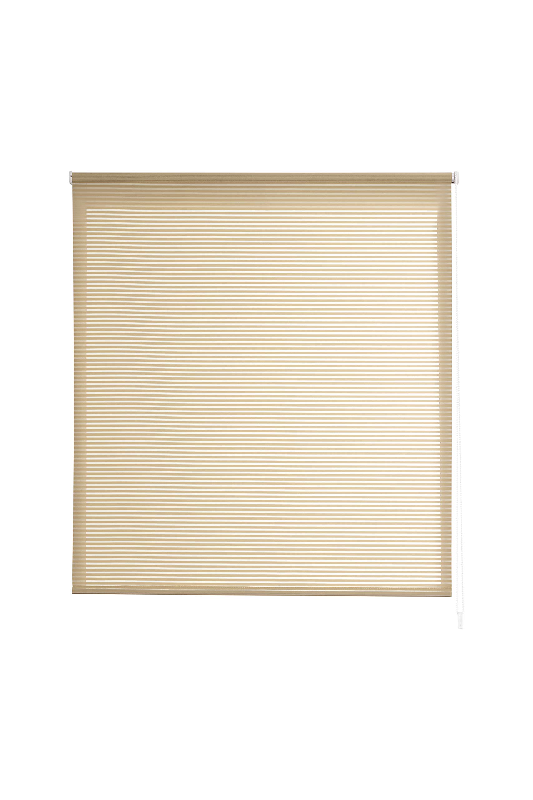 Estoralis Robert Store Enrouleur Tamisant Rayures, Polyester, Ivoire, 150 x 175 cm