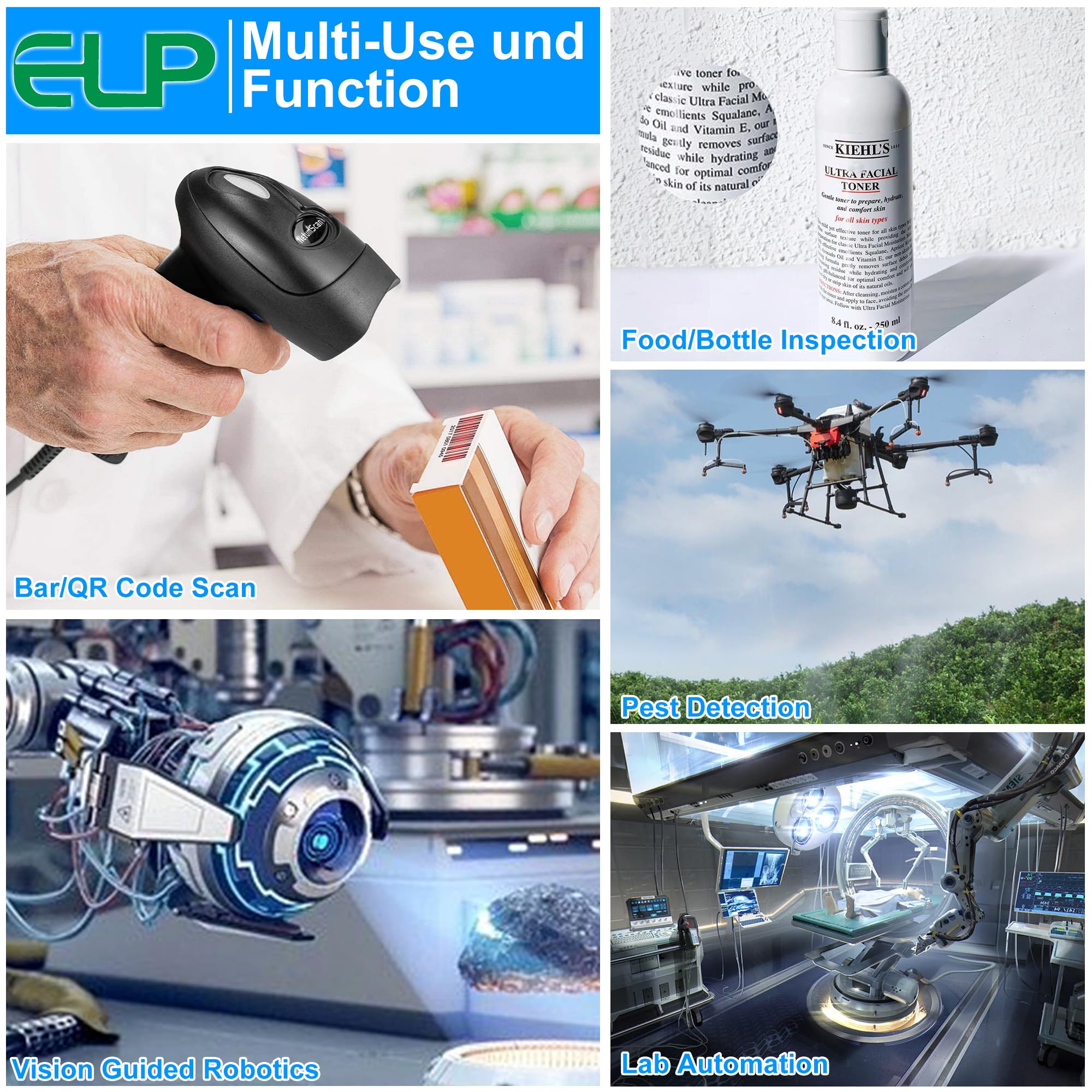 G ELP 48 MP Autofokus-USB-Kamera Mit Metallgehäuse für Computer - Weitwinkel Webcam, Mini-UVC-USB2.0-PC-Kamera für Raspberry Pi Jetson Nano (USB-Kameramodul)