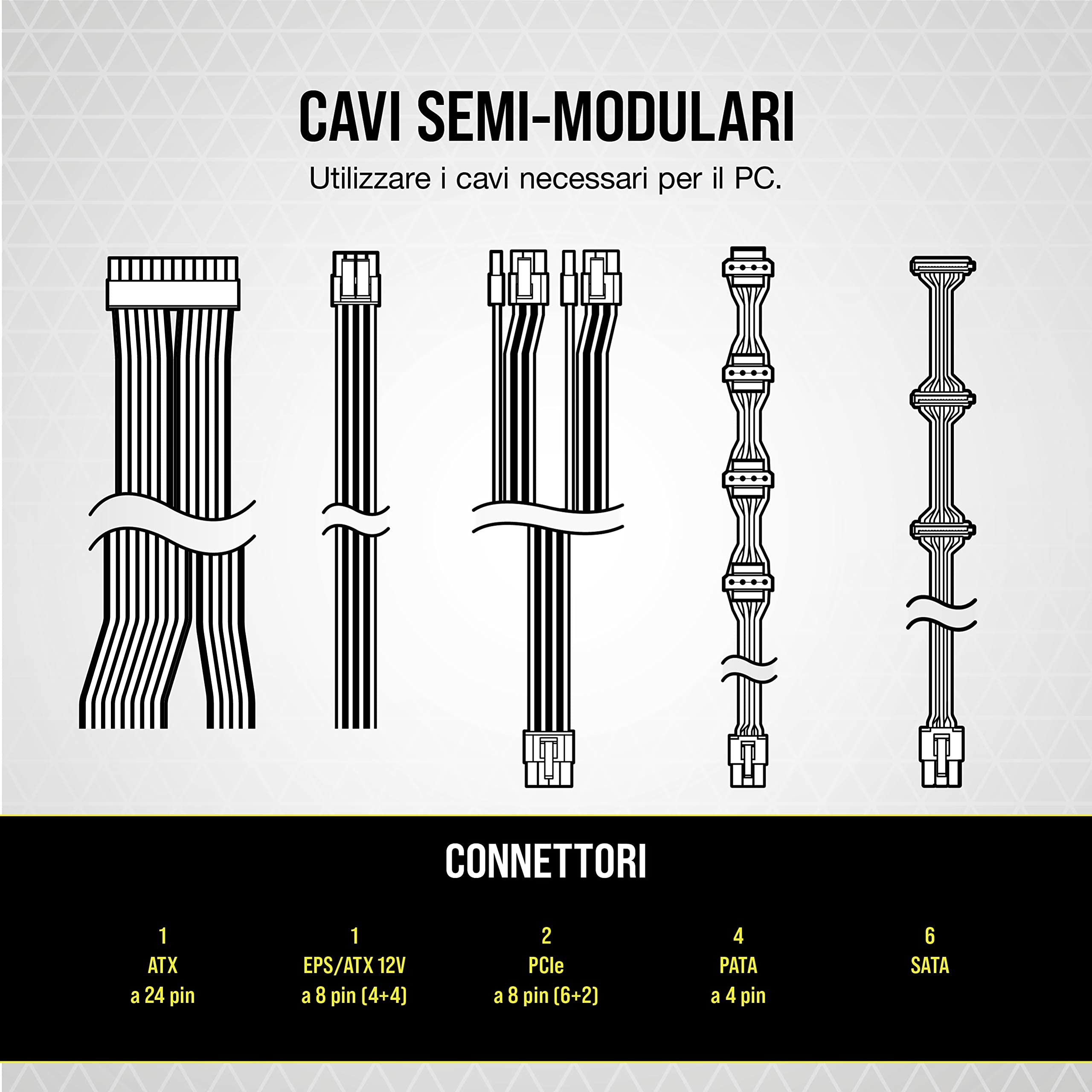Corsair CX550M (2021) CX-M Series, 550 Watt 80 PLUS Bronze Semi-Modulare e a Bassa Rumorosità Alimentatore ATX , Connettori EPS12V Singoli, Condensatori 105 °C, Dimensioni Compatte, Nero
