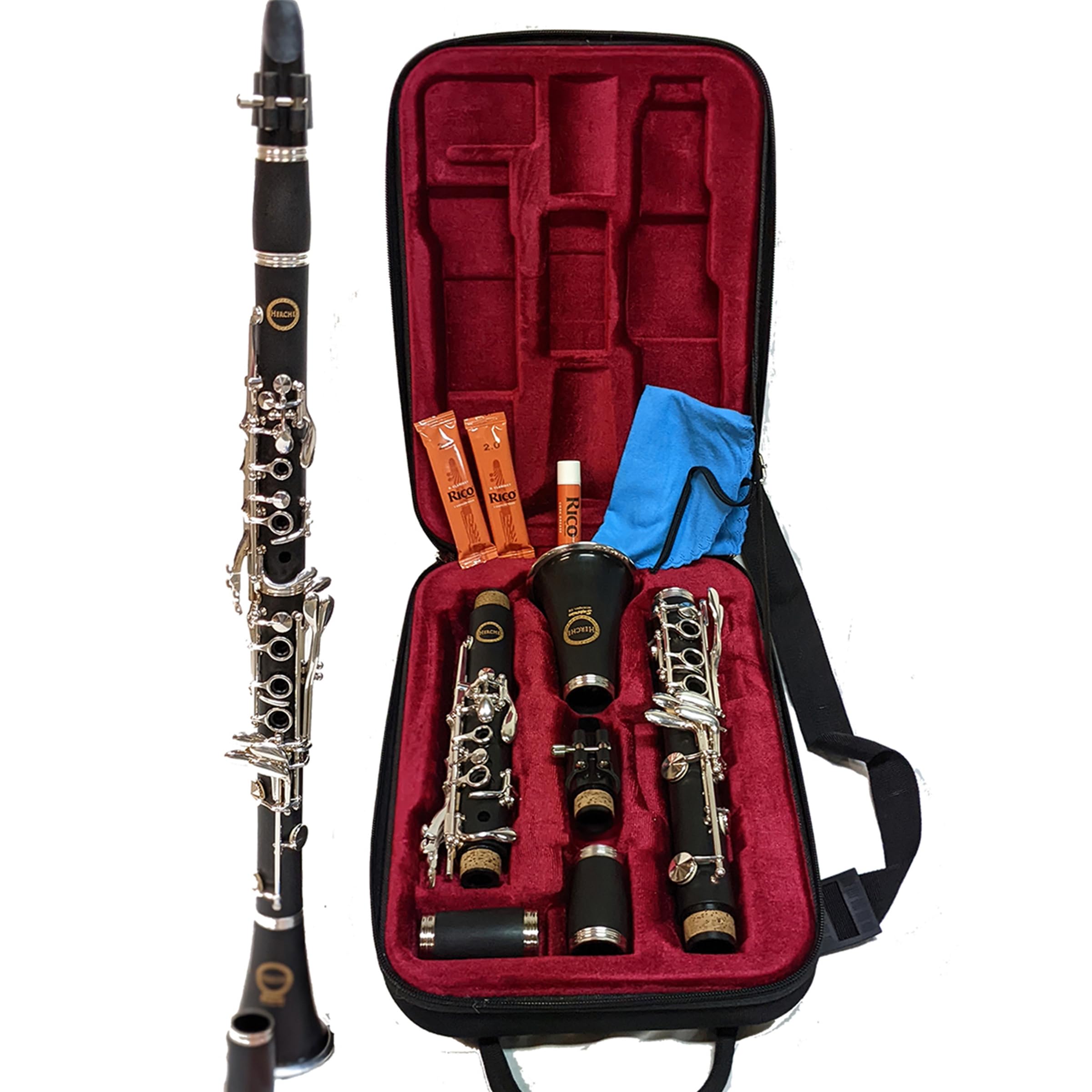 Herche Clarinet Bb Superior X5 - UPGRADED - Educator Approved - Intermediate - Free Service Plan