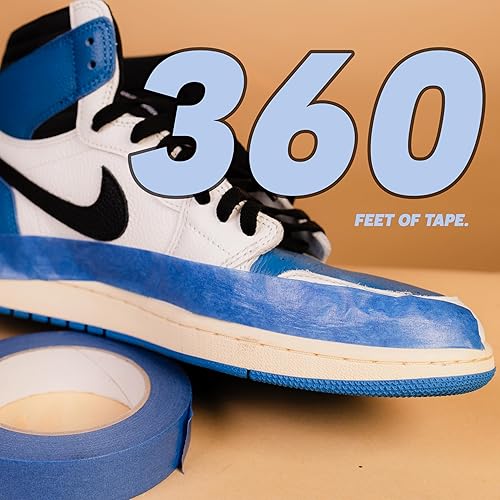 Miniatura 3 de Angelus Paquete de 2 cintas azules para pintores de 1 pulgada, paquete a granel de cinta adhesiva azul, 1 pulgada x 60 yardas x 2 rollos (120 yardas