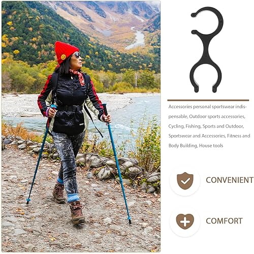 Miniatura 7 de EXCEART 8 clips de bastón de senderismo para postes de 5 a 2.4 in de diámetro, cierres de almacenamiento de plástico para bastones, accesorios de