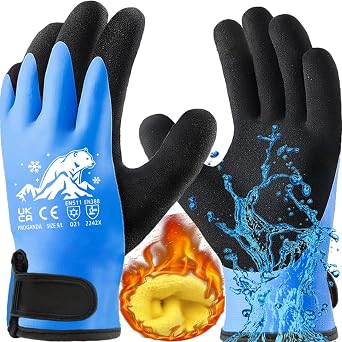 100% Waterproof Winter Work Gloves, Fleece Liner Thermal Work Gloves, Cold Weather Gardening Car Outdoor